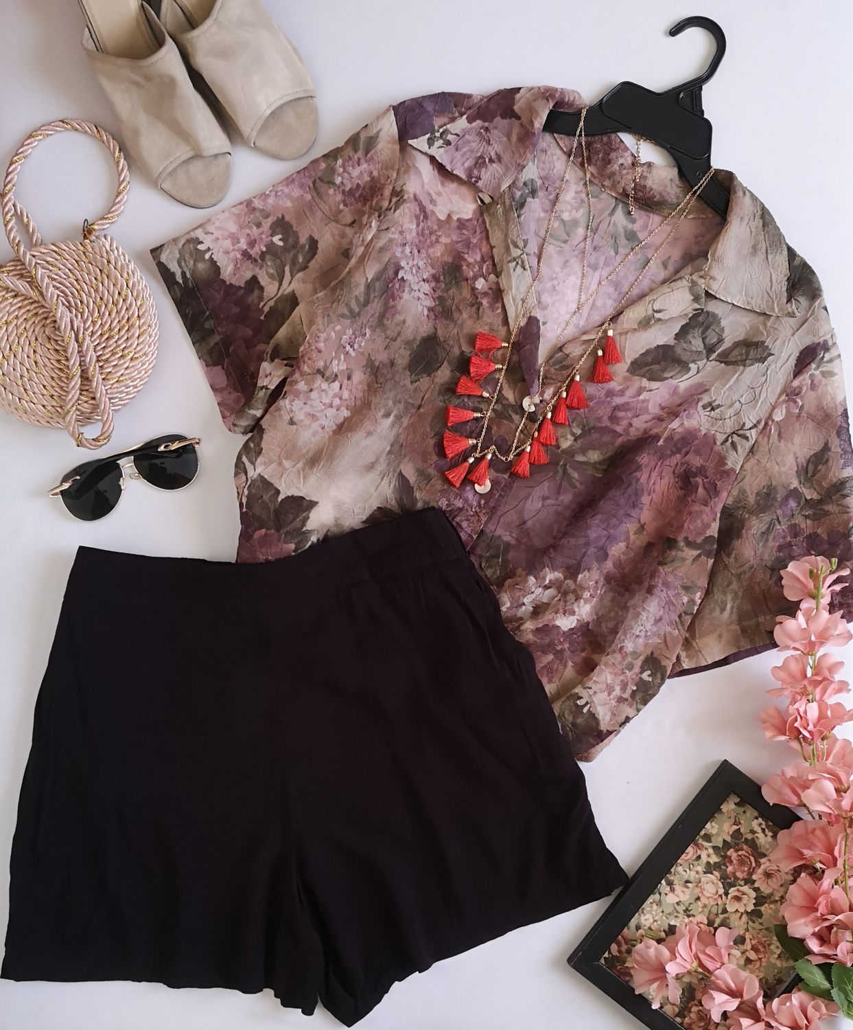 SHORT TELA SUAVE Y BLUSA DE ORGANZA ⚓