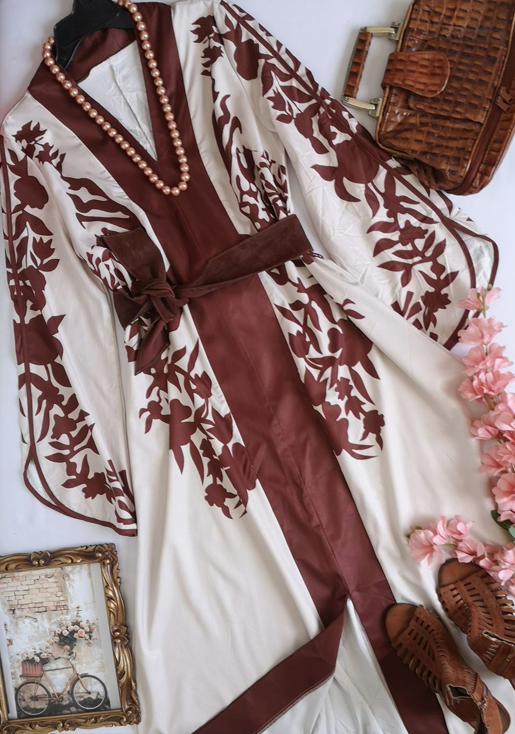 MAXIVESTIDO MANGAS ANCHAS INCLUYE CINCHO DE CUERO ❤️