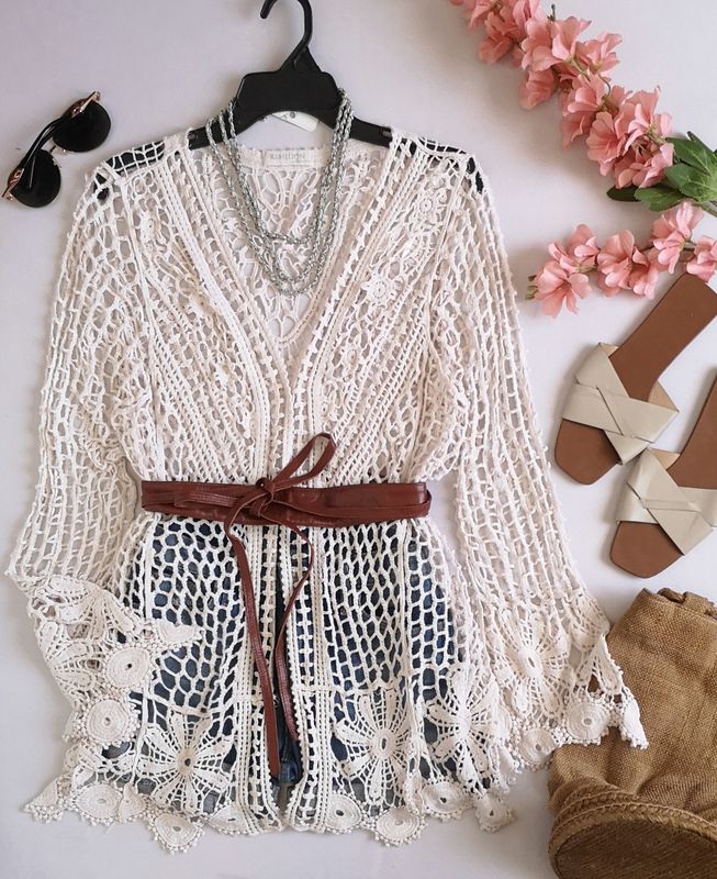 KIMONO DE CROCHET INCLUYE CINCHO