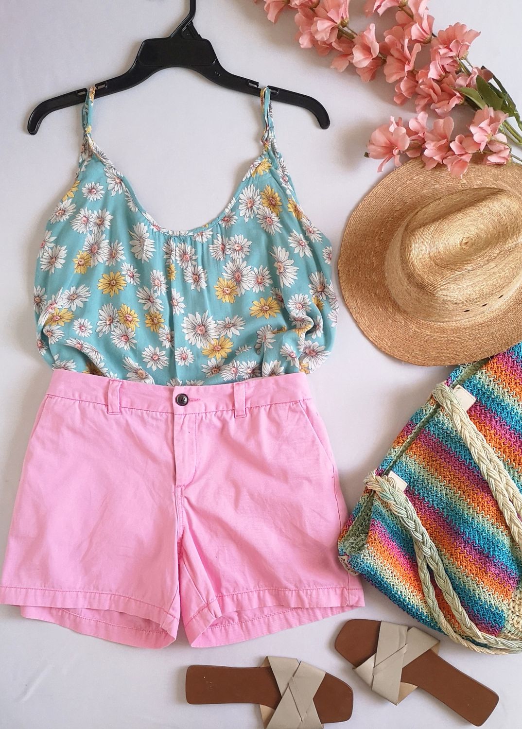 BLUSA LARGA Y SHORT DE GABARDINA