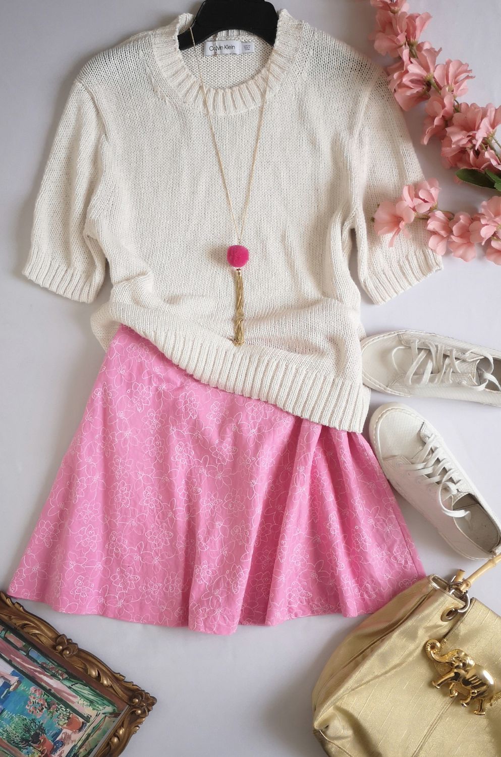 BLUSA TEJIDA Y FALDA CORTA ⚓