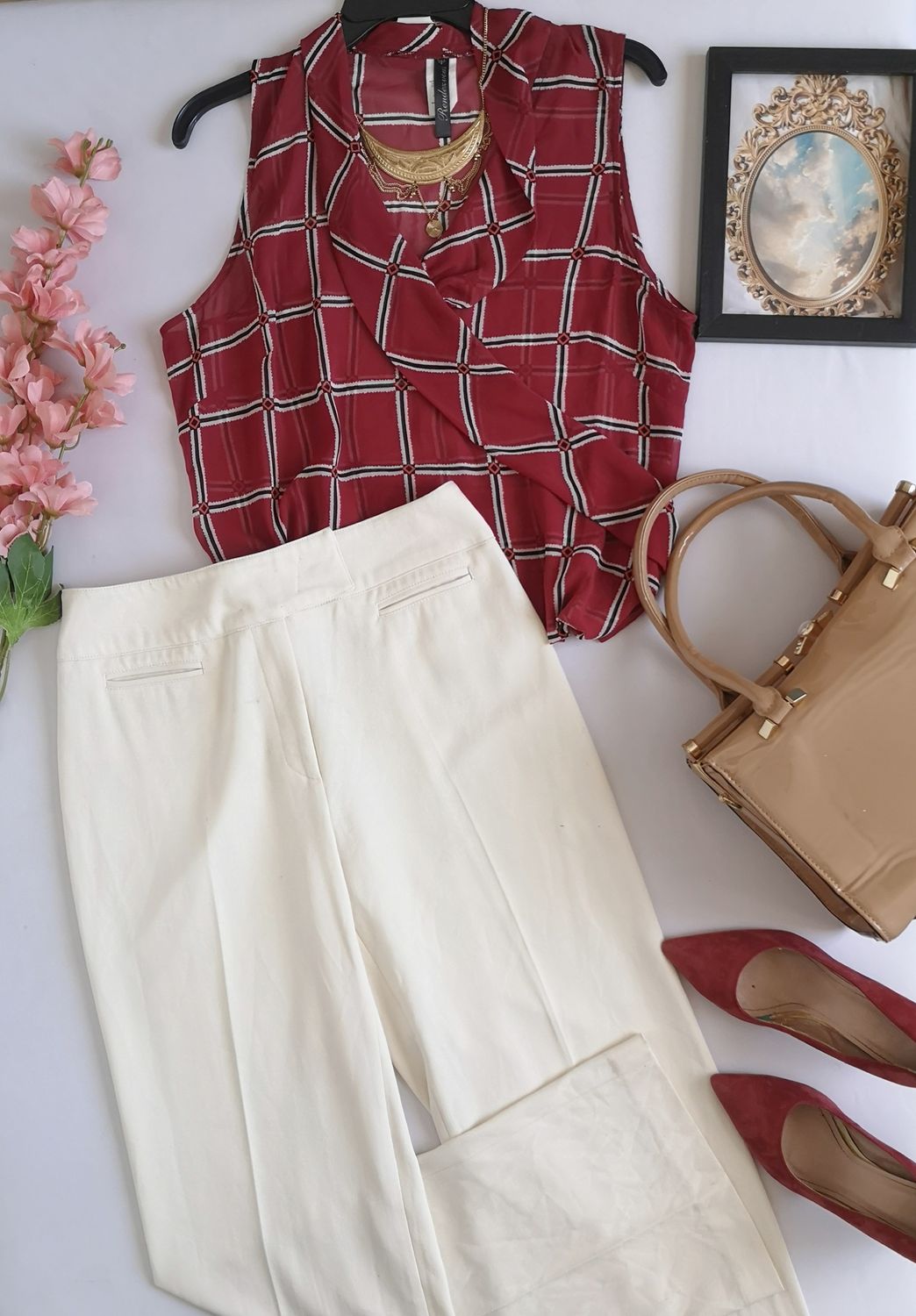 BLUSA DE CHIFÓN Y PANTALÓN TIPO PALAZZO