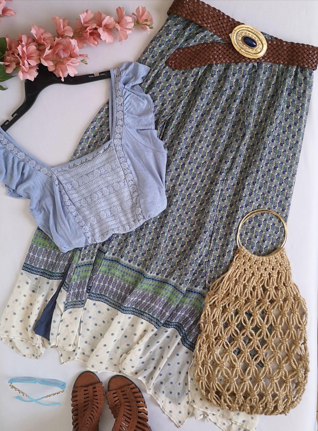 MAXIFALDA DE CHIFON Y BLUSA TELA SUAVE ⚓