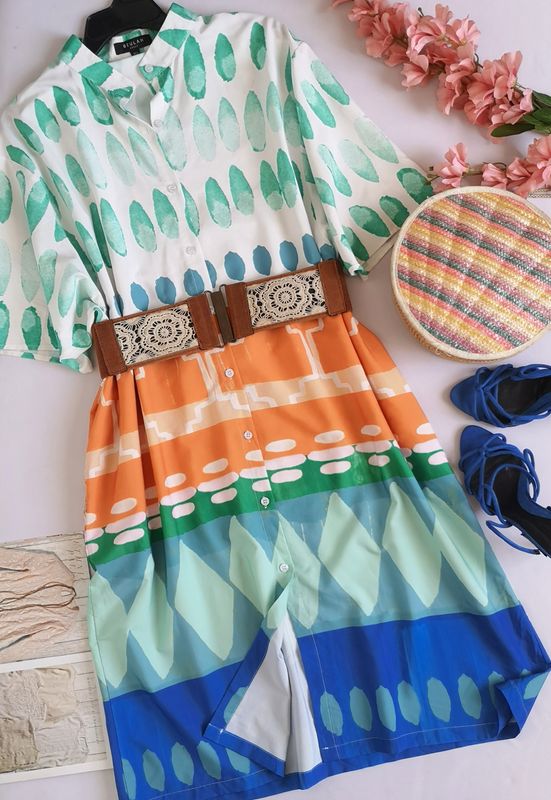 VESTIDO CON BOLSAS A LOS LADOS INCLUYE CINCHO