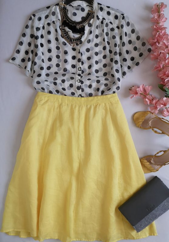 FALDA DE LINO Y BLUSA MANGA CORTA ⚓