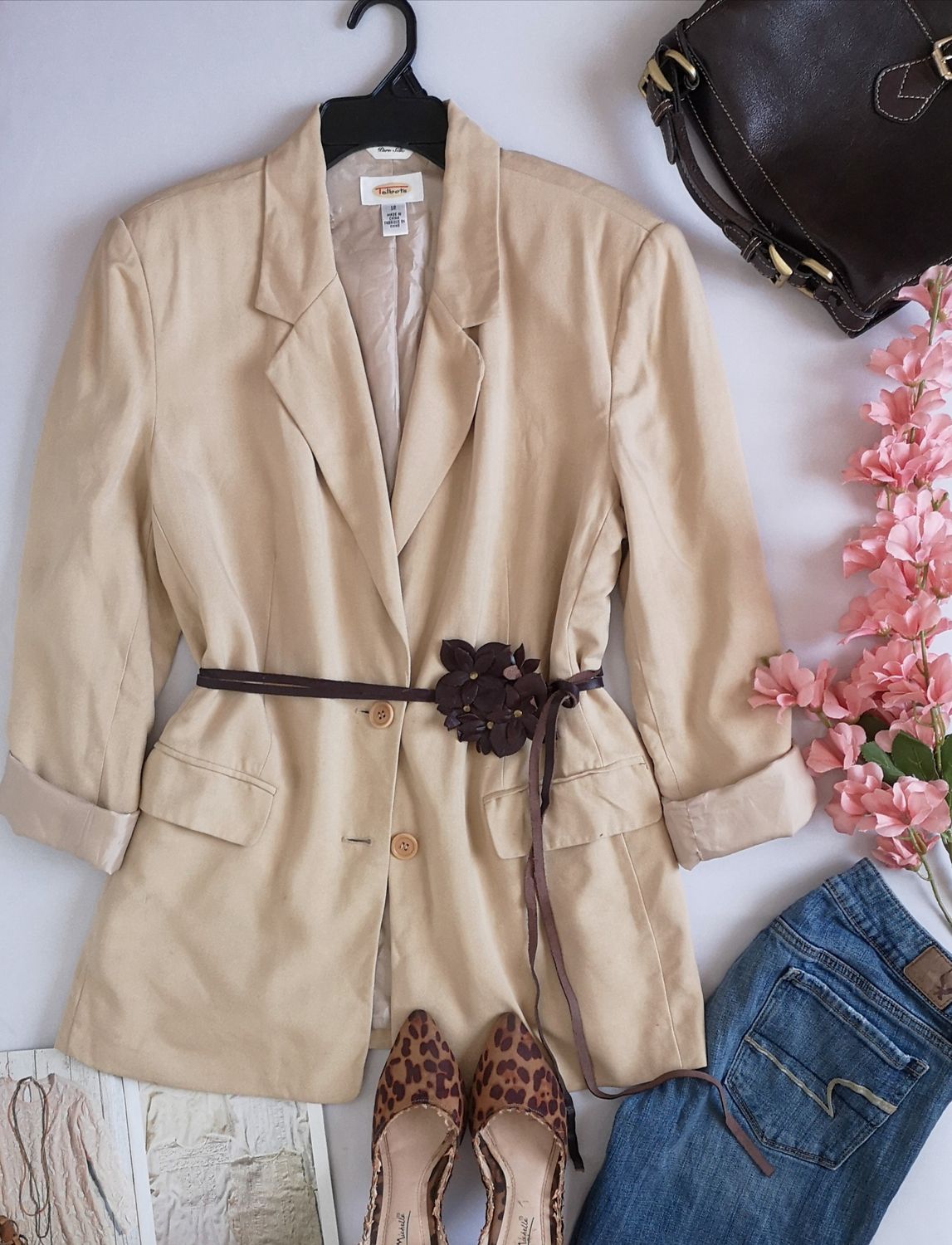 BLAZER DE SEDA VINTAGE INCLUYE CINCHO ❤️