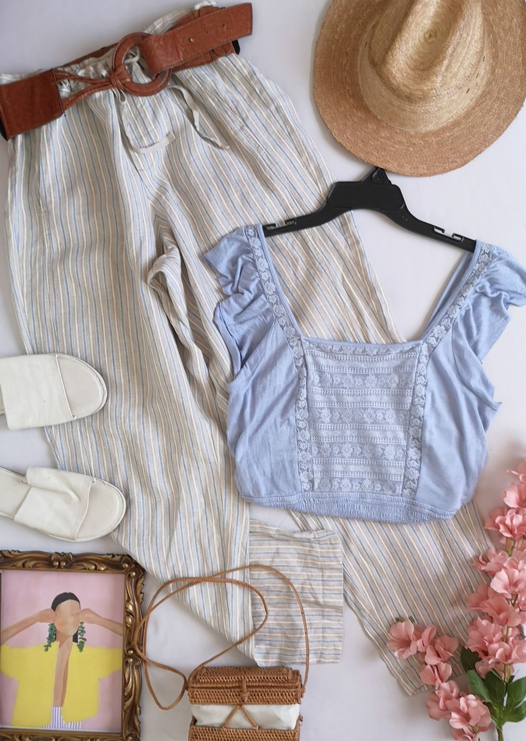 PANTALÓN DE LINO Y BLUSA CROP ⚓