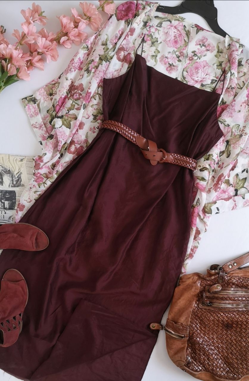 KIMONO DE CHIFÓN Y VESTIDO AL TOBILLO ⚓