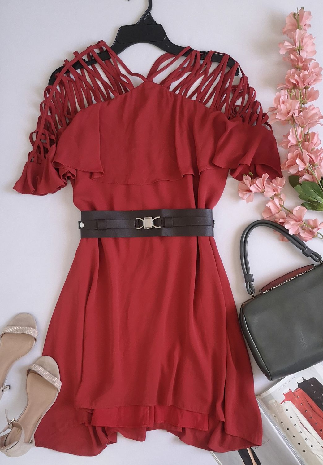 VESTIDO TIPO BOHO INCLUYE CINCHO