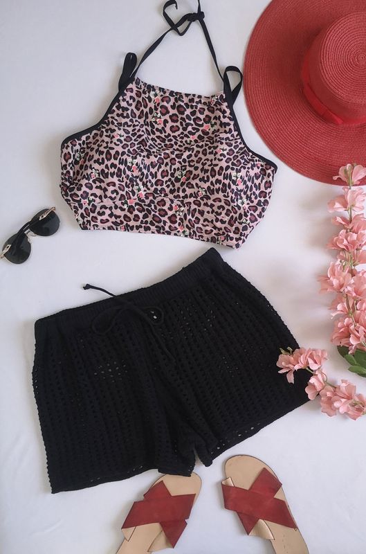 SHORT TIPO CROCHET CON TOP
