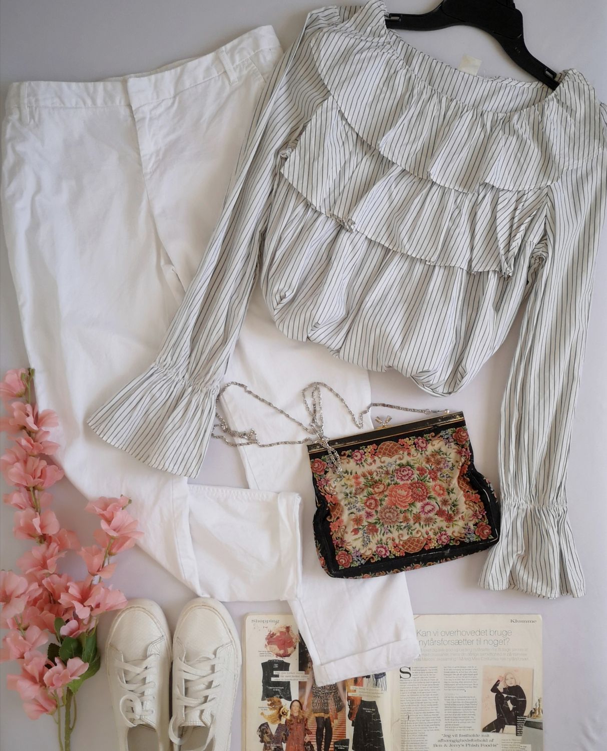 PANTALÓN DE GABARDINA Y BLUSA CON OLANES ❤️