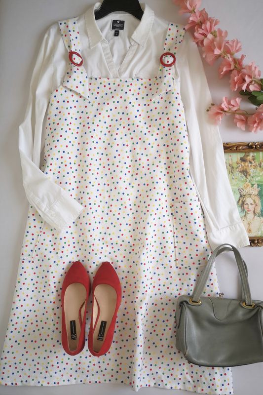 VESTIDO CORTE A CON BLUSA MANGA LARGA