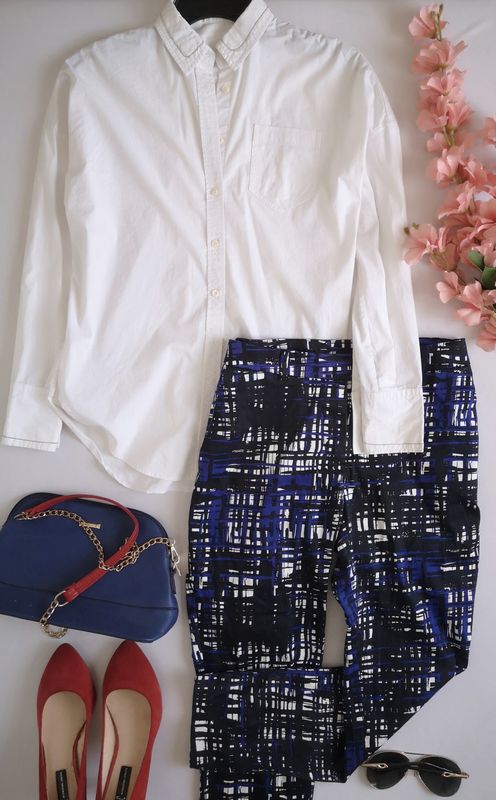 BLUSA HOMBROS CAÍDOS Y PANTALÓN H&amp;M