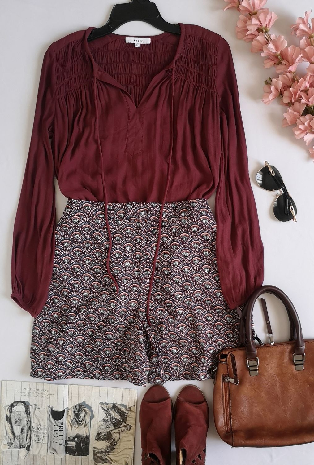 BLUSA MANGA LARGA CON SHORT TELA SUAVE ⚓