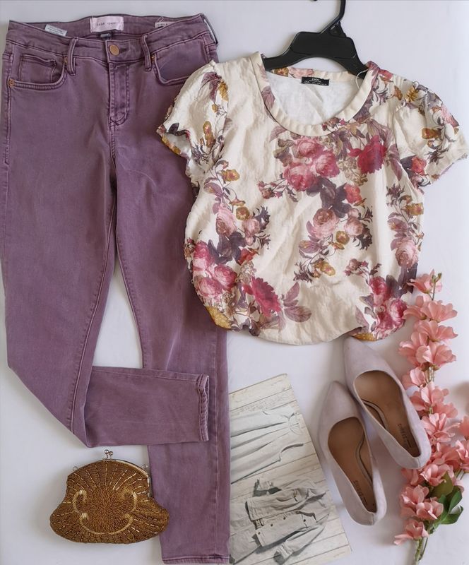 JEANS STRECH CON BLUSA MANGA CORTA ⚓