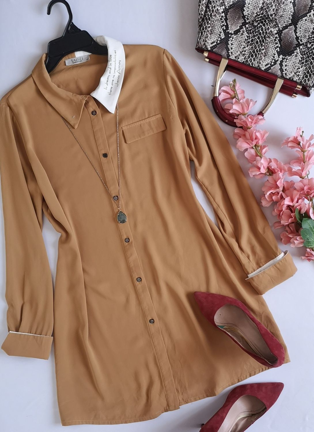 VESTIDO CAMISERO INCLUYE COLLAR ⚓