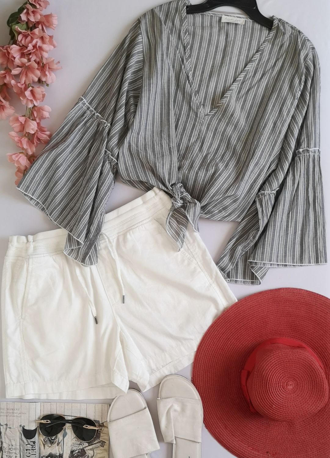 SHORT DE ALGODÓN Y BLUSA MANGAS ANCHAS ❤️