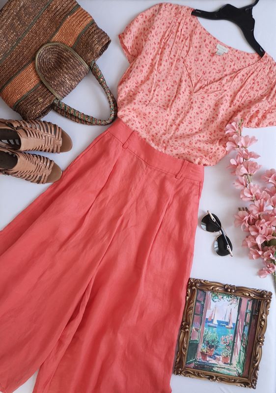 PANTALÓN NUEVO TIPO CULOTTE Y BLUSA ❤️