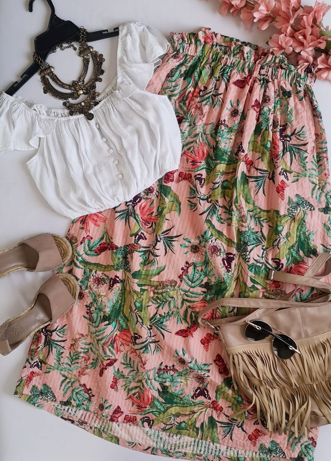 FALDA LARGA Y BLUSA CROP ⚓