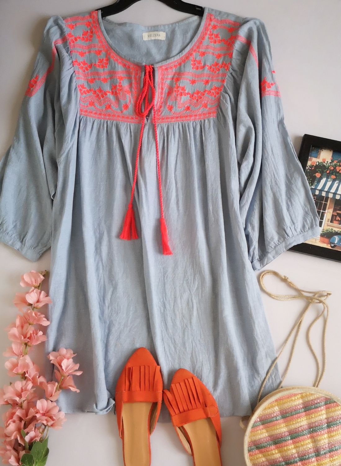 VESTIDO BORDADO HOLGADO