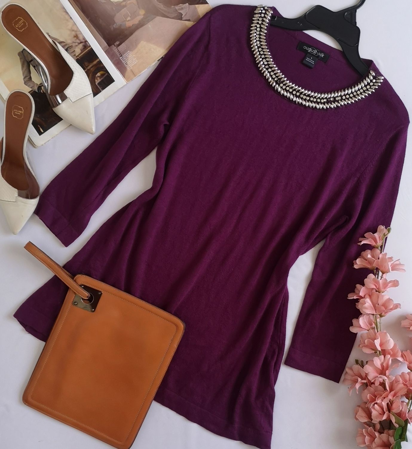 BLUSA LARGA BORDADA DE ARRIBA ⚓