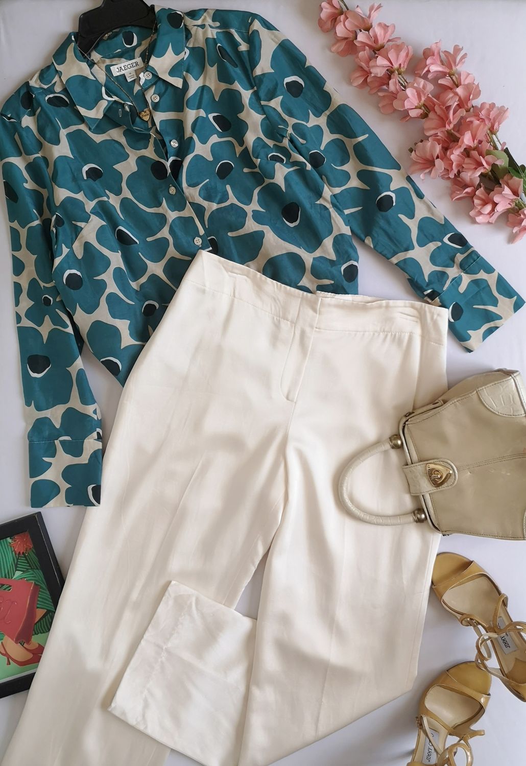 BLUSA MANGA LARGA CON PANTALÓN TIPO SEDA  ⚓