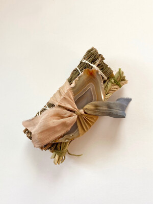 rosemary + sweetgrass smudge stick