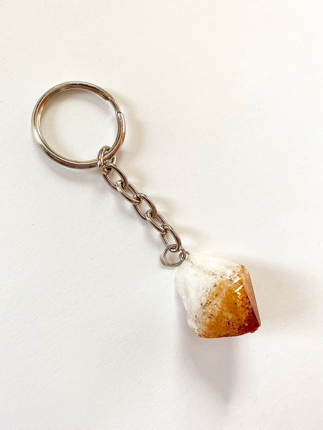 raw crystal keychain