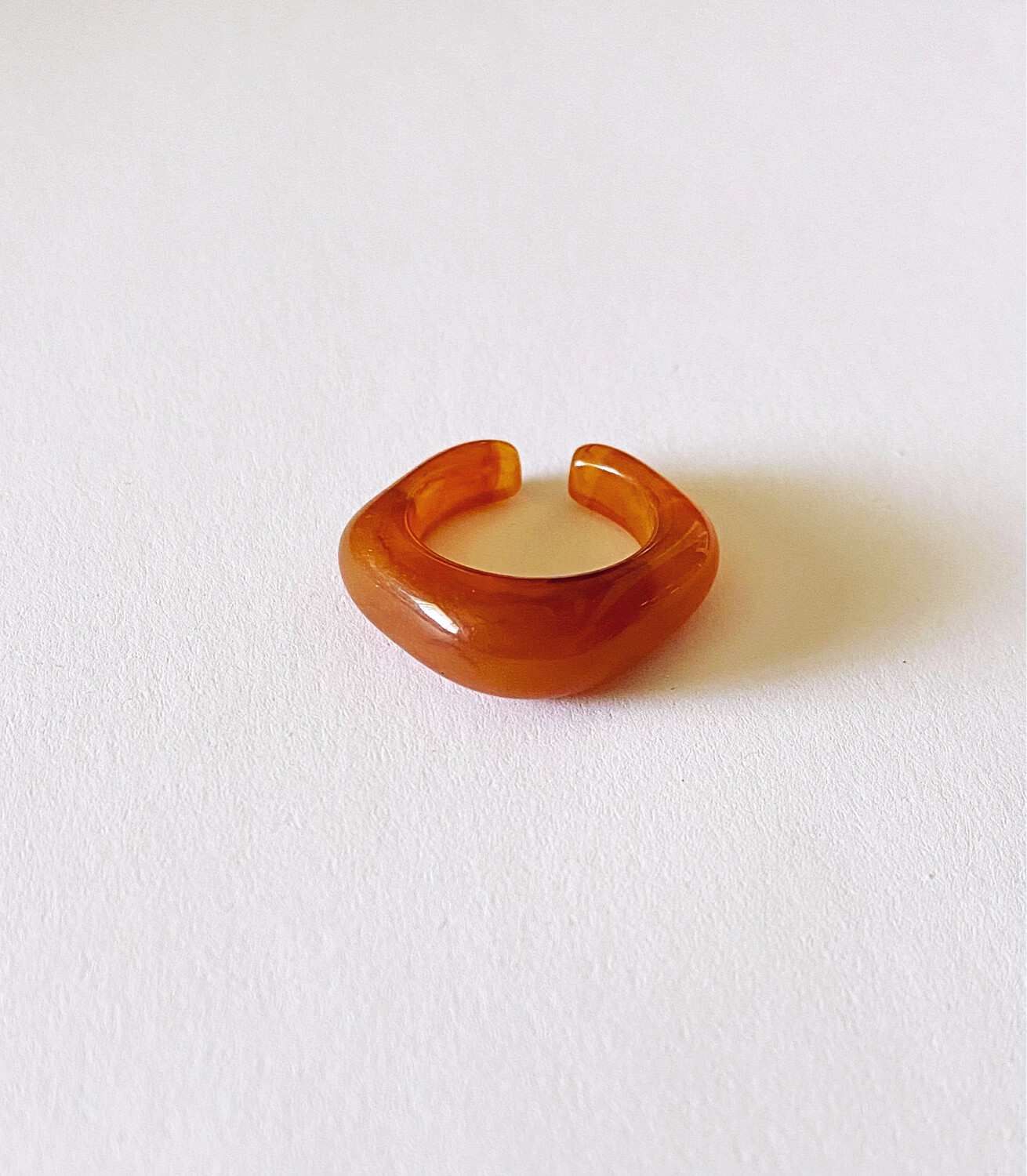 squared amber ring