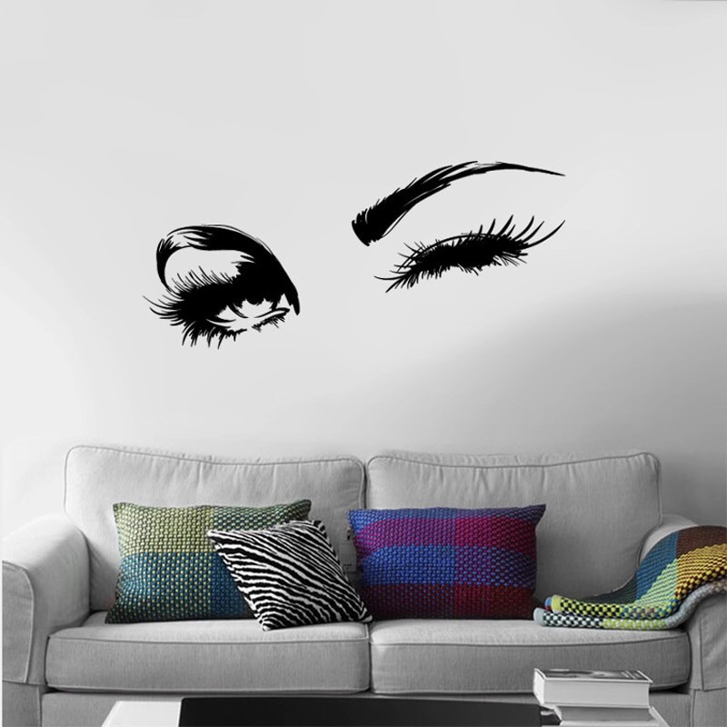 3D wall decor-eyelash beauty salon 3D decoration-beautiful Charming eyes Lashes Wink 