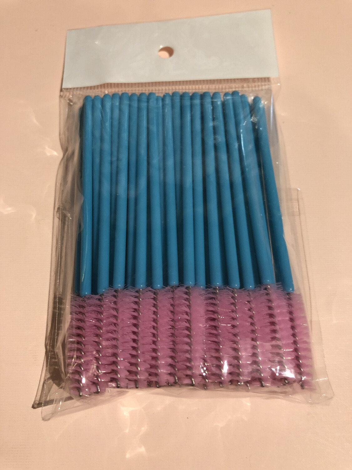 50pcs Disposable Mascara Wands Makeup Brushes Eyelash Eye Lash Brush Make Up Applicators Kit ( Turquoise Pink)