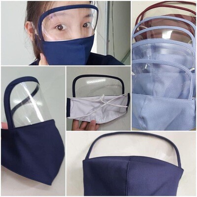Fabric Mask With Attached Face shield