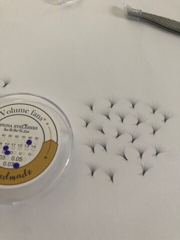 pre hand fans ( A Box of 500 Fans) 8D D curl 10mm 0.05