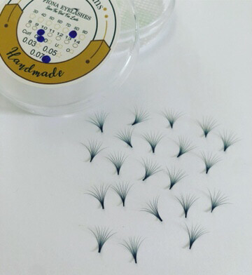 pre hand fans ( A Box of 500 Fans) 8D D curl 9mm 0.05