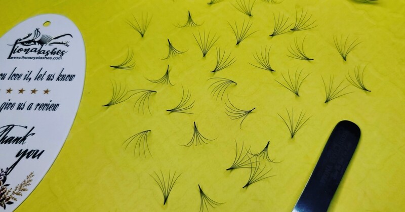 pre hand fans ( A Box of 500 Fans) 6D C curl 10mm 0.05