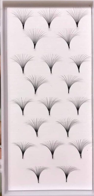pre hand fans ( A Box of 500 Fans) 12D U (DD) curl 16mm 0.05