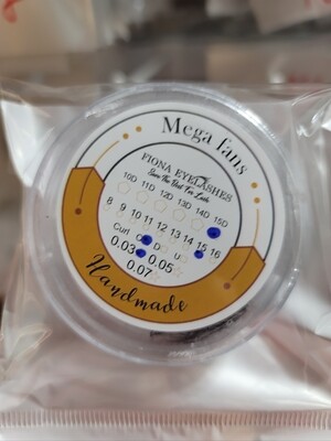 MEGA pre hand fans ( A Box of 500 Fans) 15D C curl 15mm 0.03