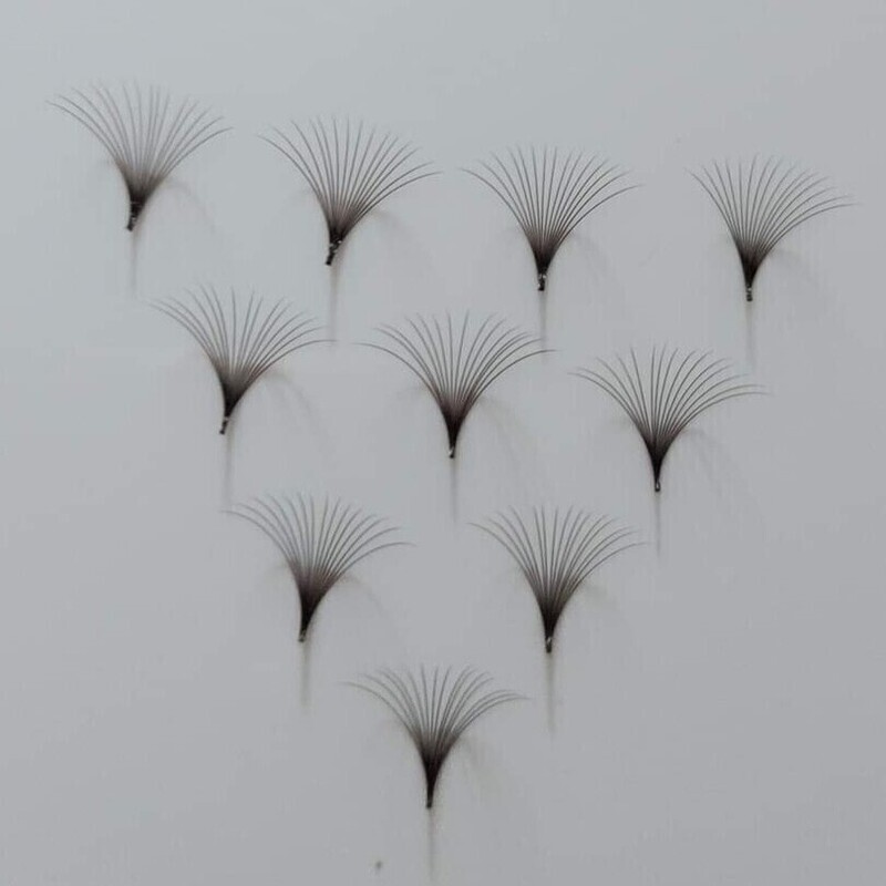 MEGA pre hand fans ( A Box of 500 Fans) 20D D curl 12mm 0.05