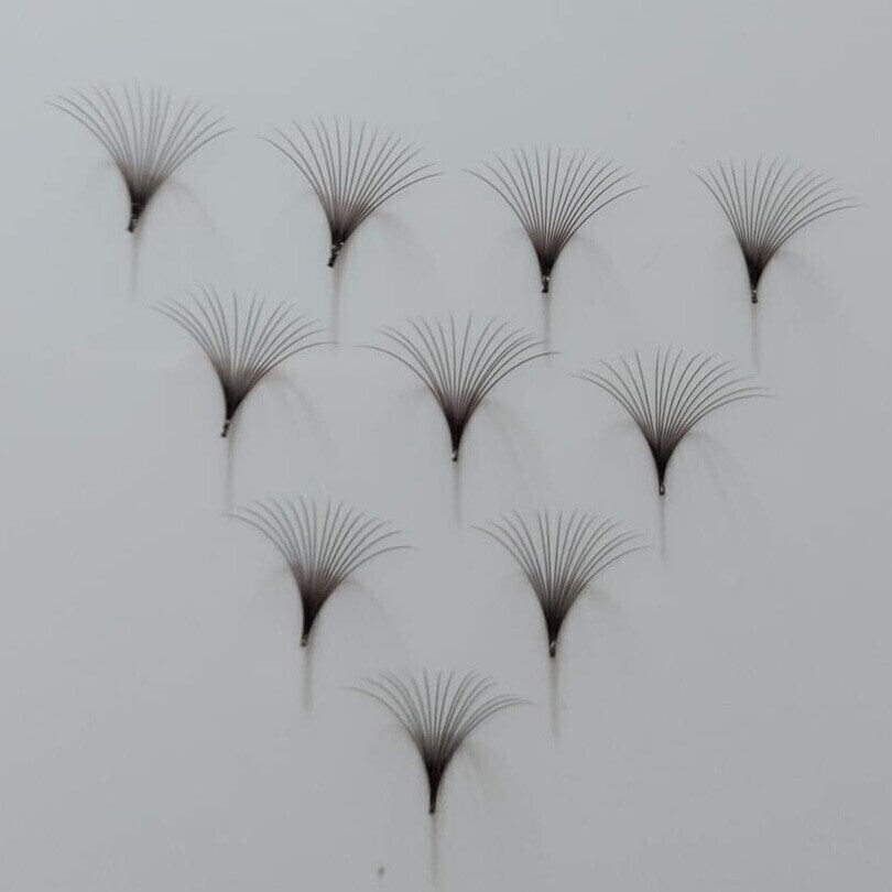 MEGA pre hand fans ( A Box of 500 Fans) 20D D curl 14mm 0.05
