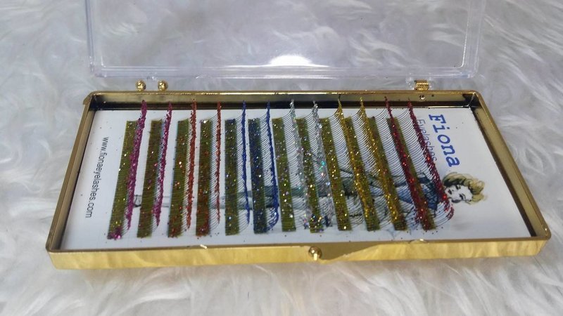 Glitter individual premium silk synthentic lash extensions C 0.10 11