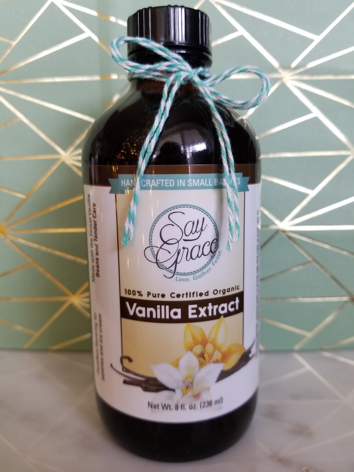 100% Pure Certified Organic Vanilla Extract (8 oz.)