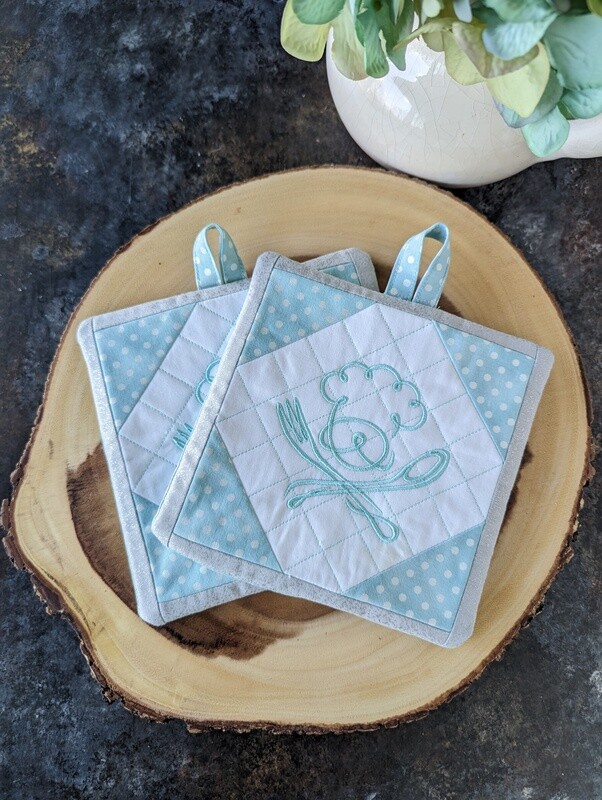 Cooks Quilted Patchwork Pot Holders