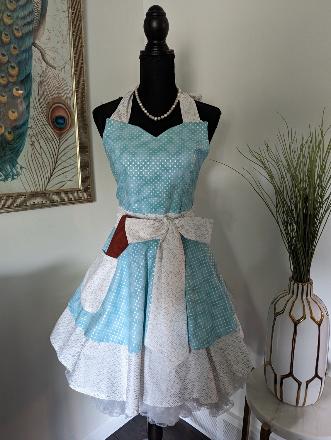 Sophisticated Blue Signature Apron