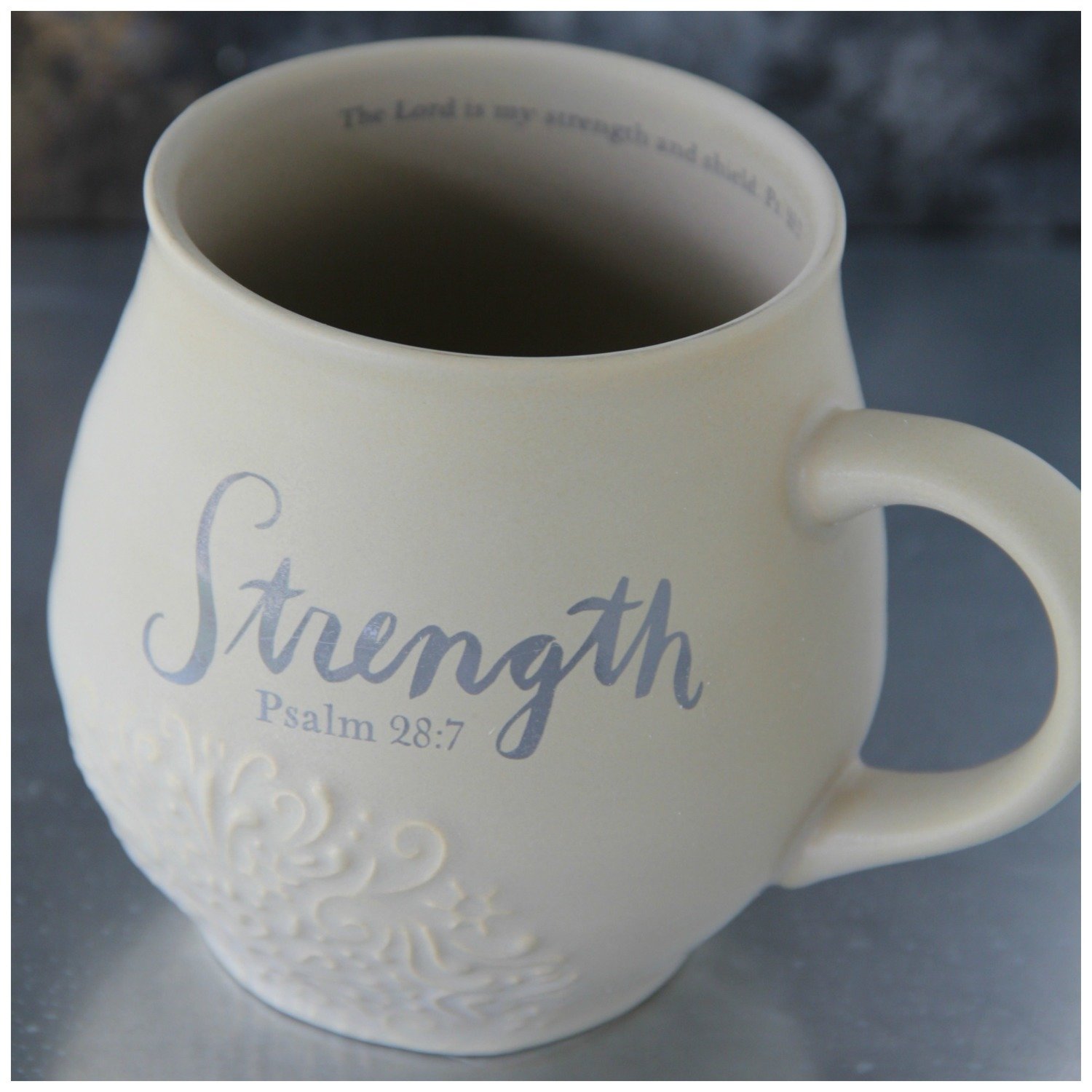 Strength Stoneware Scripture Mug