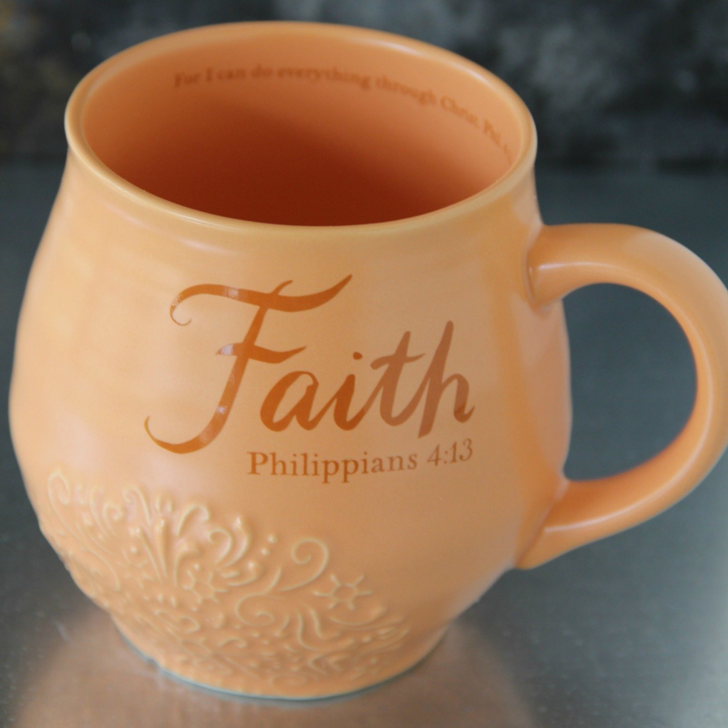 Faith Stoneware Scripture Mug