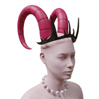 Lilith Diadem Crown Tiara + horns Hazbin Hotel Cosplay