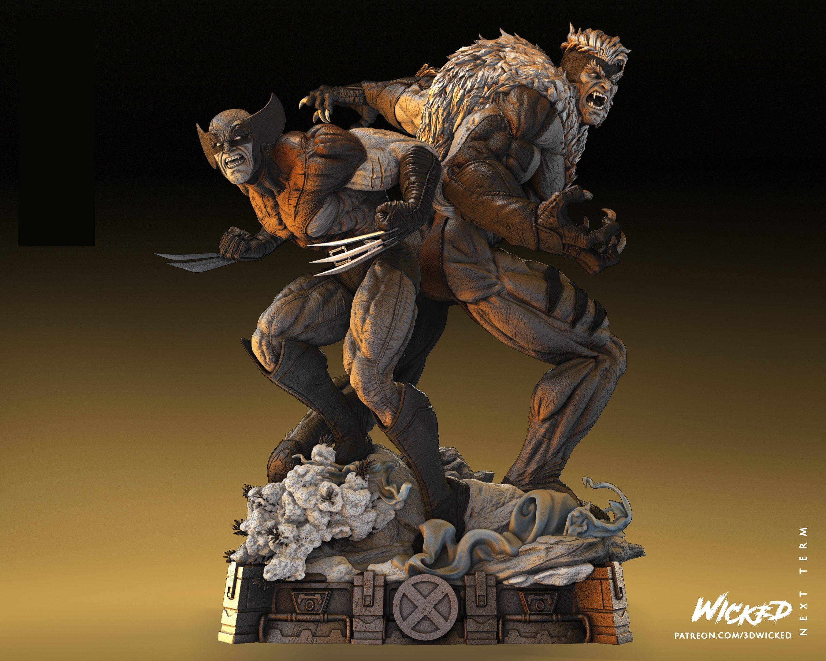 Modellino Wolverine and Sabretooth Resina/Statua varie misure - Foto 5 di 5