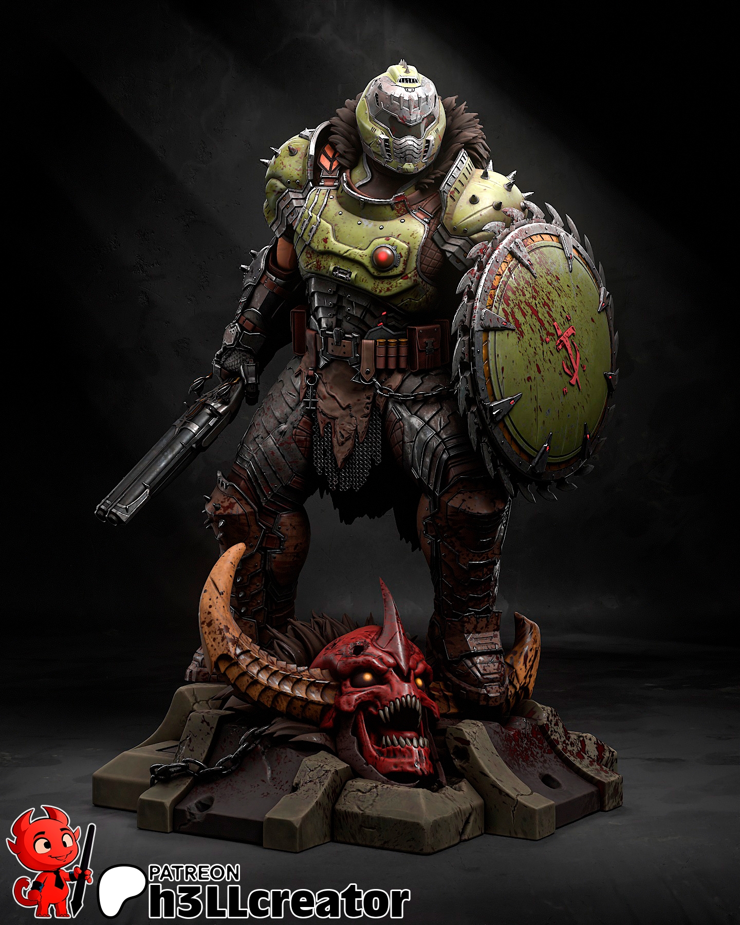 Statuina/statua in resina Doomguy varie misure - Foto 3 di 8