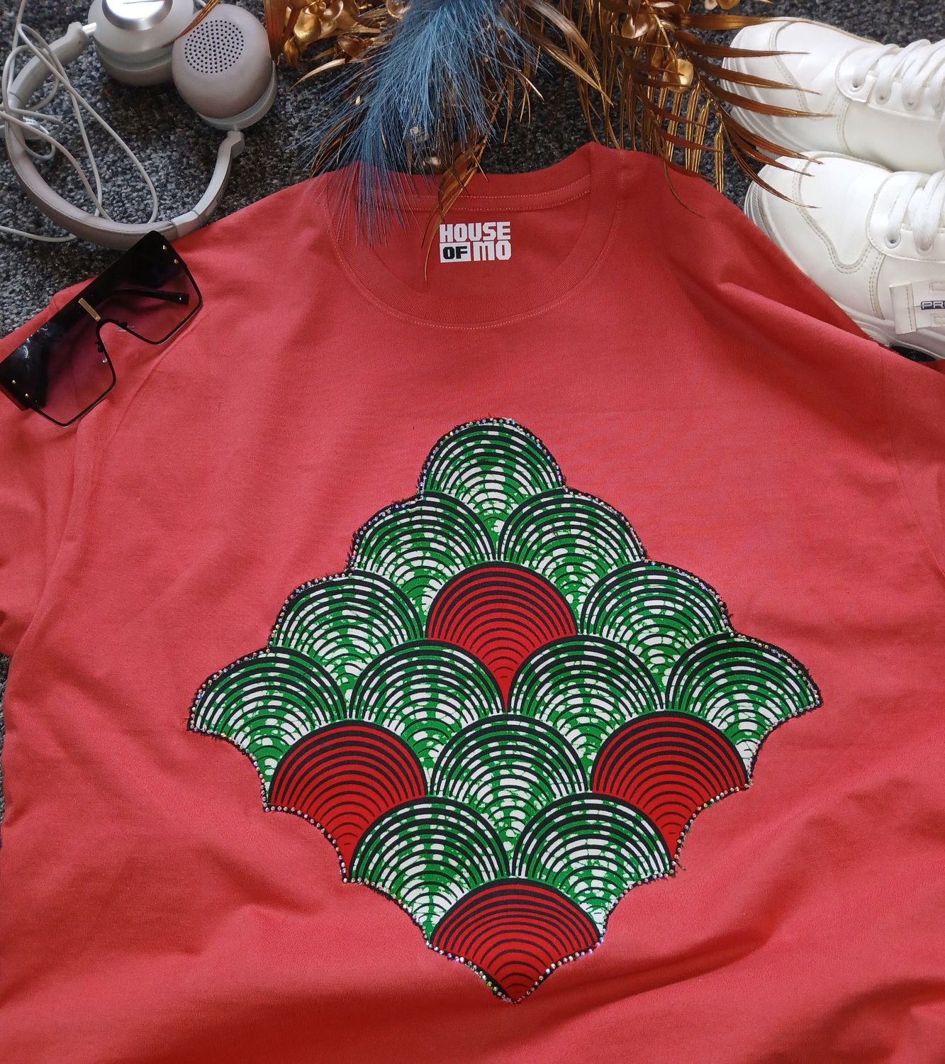 Ankara Fan-Patterned Tee