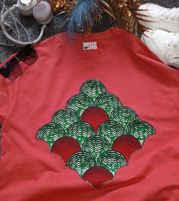 Ankara Fan-Patterned Tee